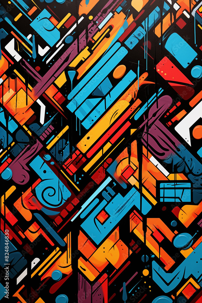 Abstract background with geometric shapes, graffiti. Generative AI tools Abstract background with geometric shapes, graffiti. Generative AI tools