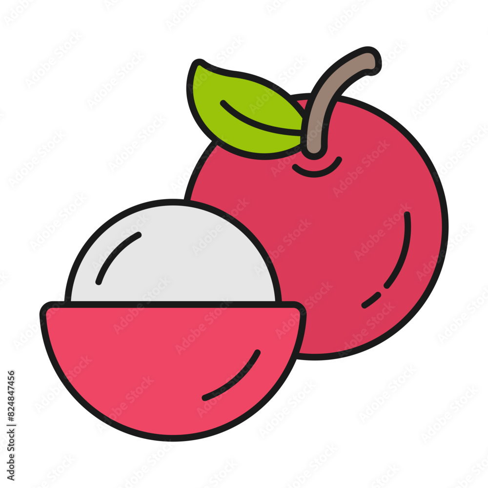 Obraz premium Chinese New Year Lychees Icon With Lineal Color Design Style