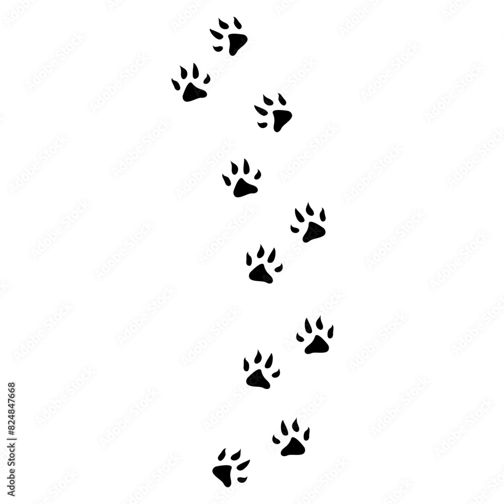 Naklejka premium Animals Flat Footprint Hand drawn Vector 