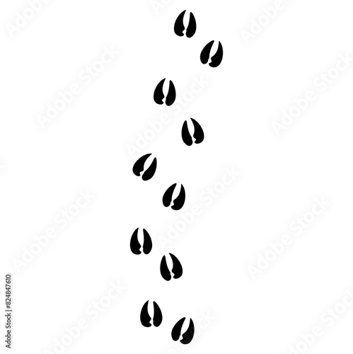 flat Bull track footprints vector 
