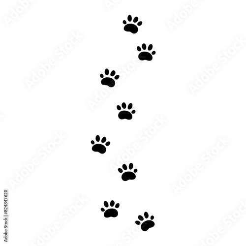 flat Cat track footprints vector design