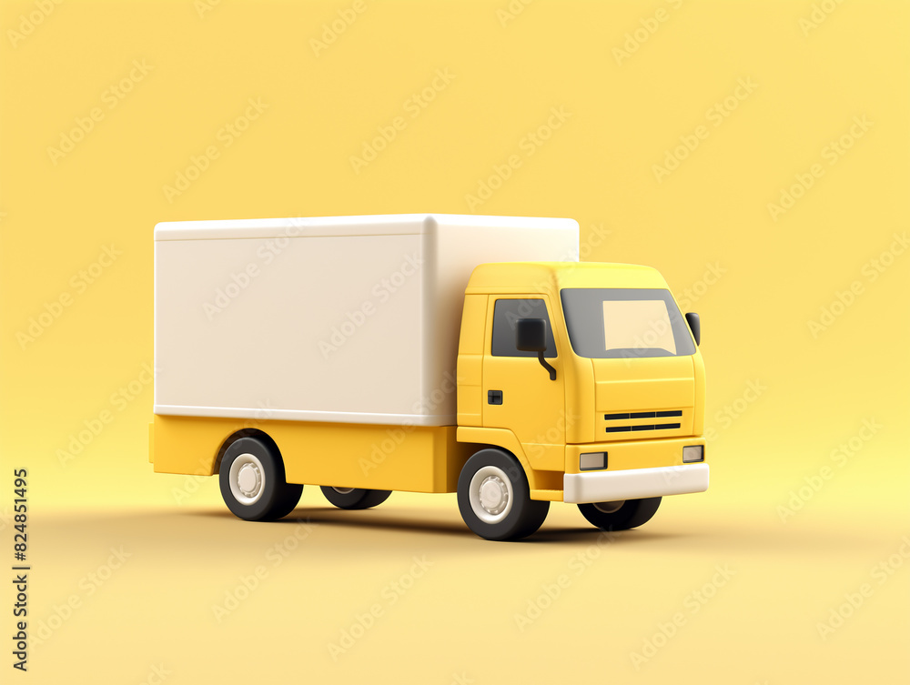 3d simple illustration feature delivery truck, van logistic delivery service courier automobile container. Cargo auto shipment distribution commercial business 3d simple illustration feature delivery truck, van logistic delivery service courier automobile container. Cargo auto shipment distribution commercial business