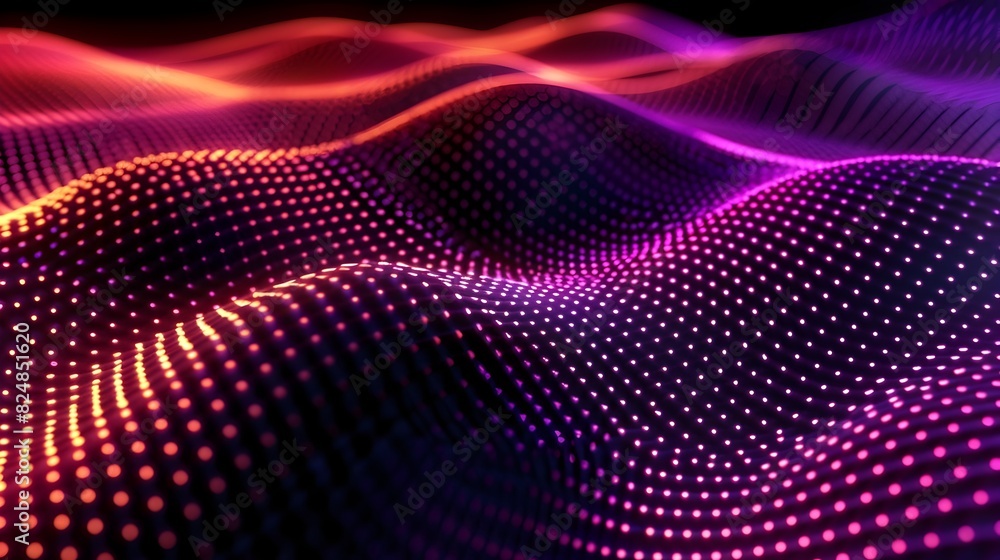 Neon Dot Wave Abstract Digital Landscape Flowing Futuristic Background with Ample Space for Text and Copy Neon Dot Wave Abstract Digital Landscape Flowing Futuristic Background with Ample Space for Text and Copy
