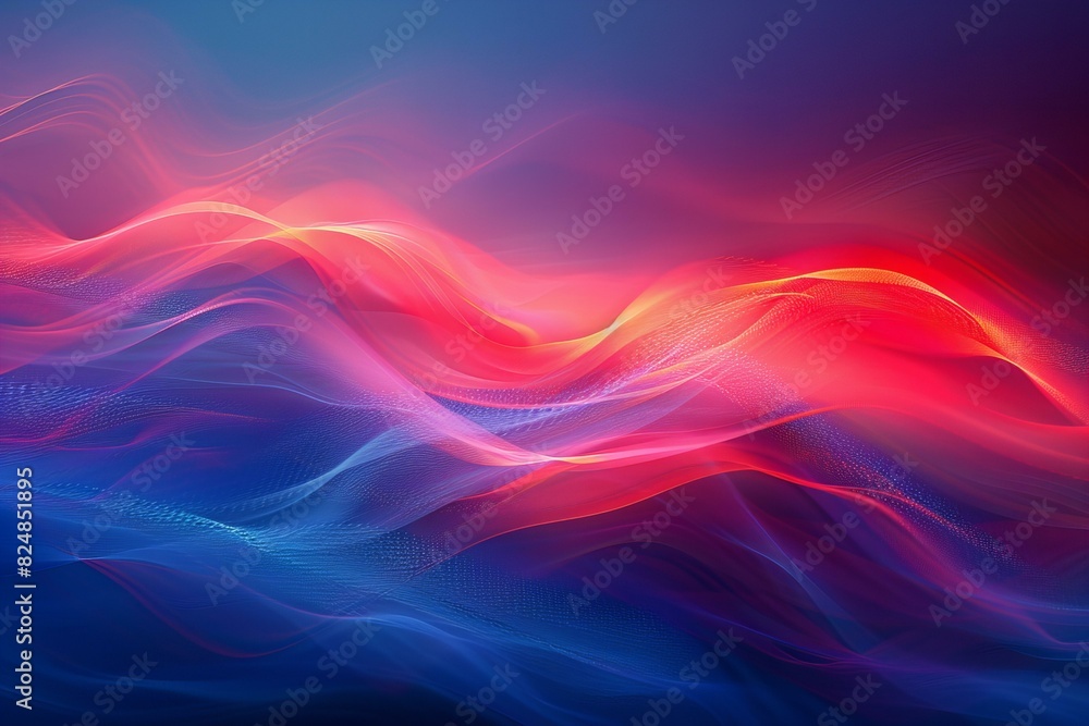Foxy red, blue, glow, high quality, high resolution