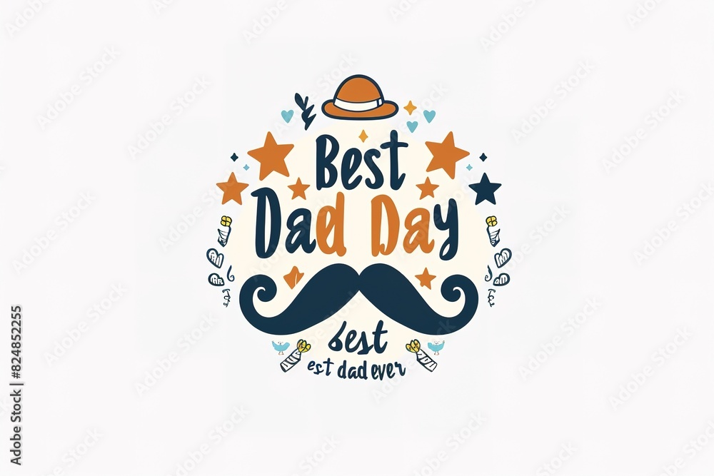 A Father's Day card featuring a mustache and hat, perfect for celebrating dad's special day. A Father's Day card featuring a mustache and hat, perfect for celebrating dad's special day.