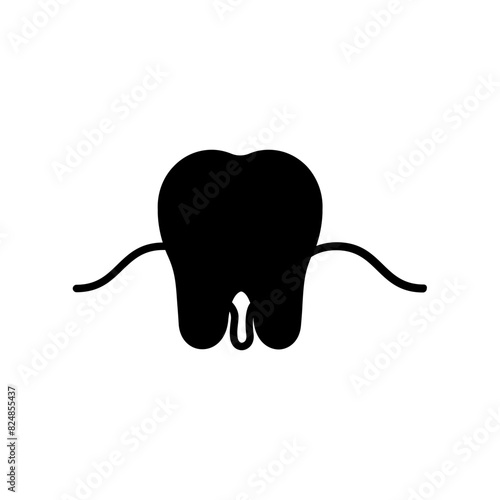 Molar tooth icon. black fill icon