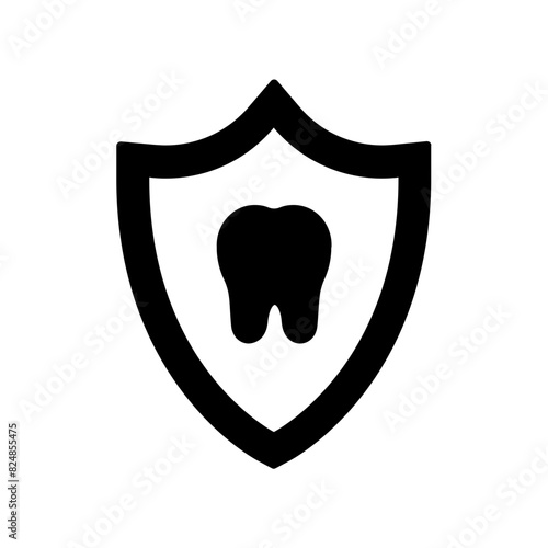 Protection tooth icon. black fill icon