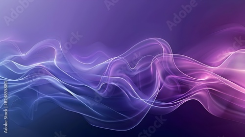 Wallpaper Mural Ethereal Digital Waveforms in Soothing Blue and Purple Hues with Ample Copyspace Torontodigital.ca