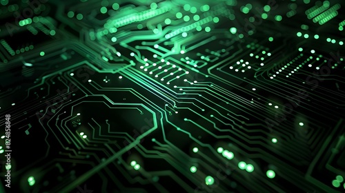 Glowing Digital Circuit Board Abstract Futuristic Tech Background