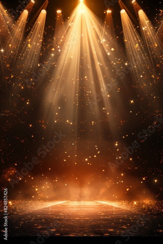 レーザー光線による舞台スポットライトの背景