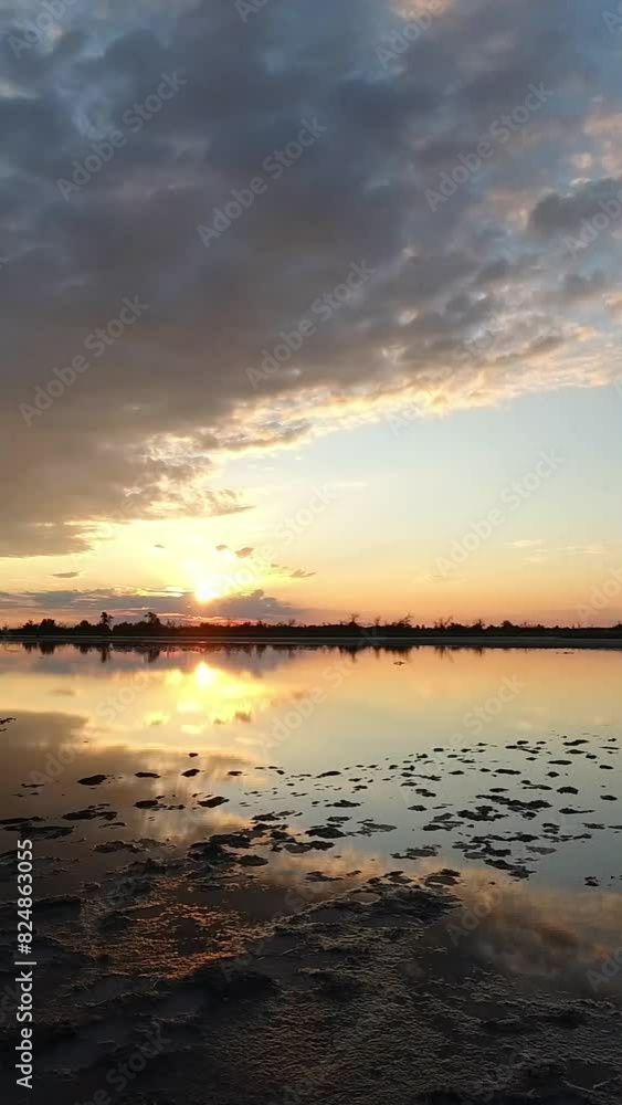 Sunrise over the lake. Time lapse. Vertical Video Sunrise over the lake. Time lapse. Vertical Video