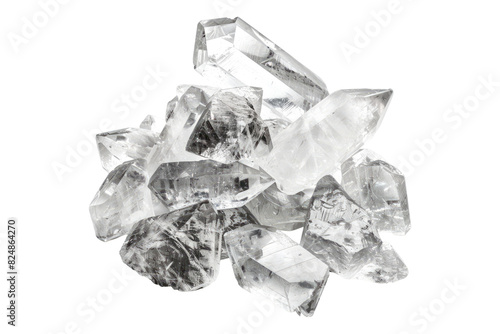 Quartz crystal rocks isolated on transparent background