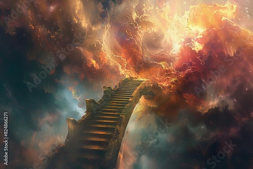 mystical bridge to spiritual realms fantasy and surrealism journey otherworldly dreamscape digital painting