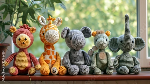 unique handmade gift, crochet cute animal, amigurumi animal, AI generated image
