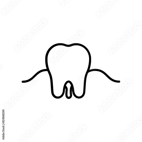 molar tooth icon. outline icon
