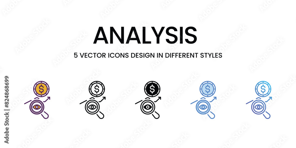Analysis Icons different style vector stock illustration Analysis Icons different style vector stock illustration