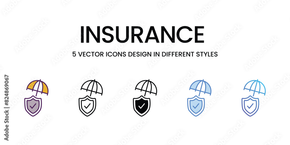 Insurance Icons different style vector stock illustration Insurance Icons different style vector stock illustration