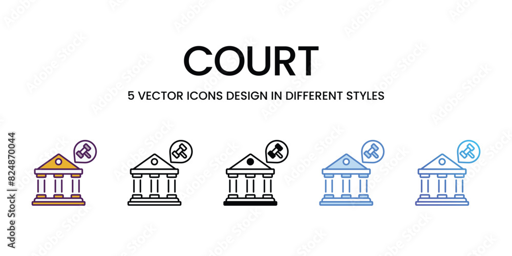 Court Icons different style vector stock illustration Court Icons different style vector stock illustration