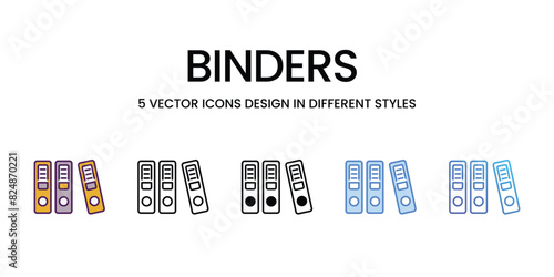 Binders  Icons different style vector stock illustration