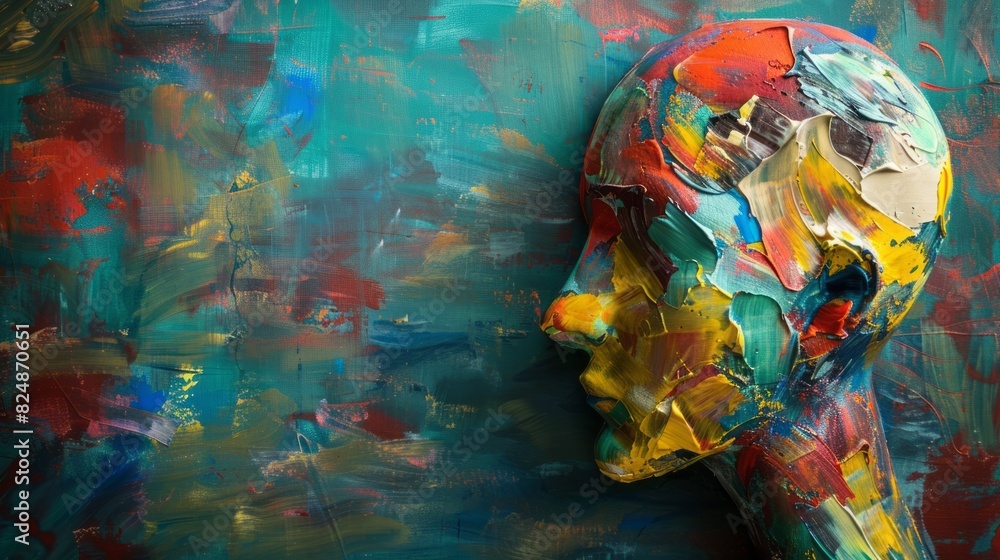 Fototapeta premium state of mind - creativity background concept, with copy space