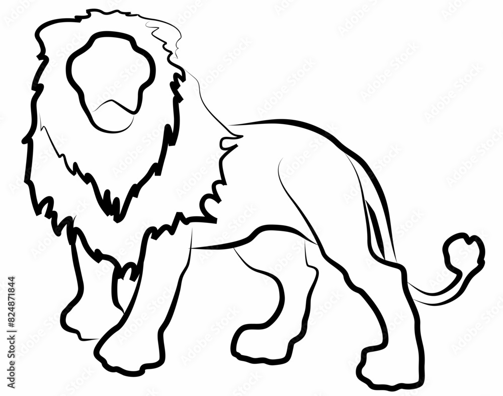 Obraz premium vector line art lion, logo icon