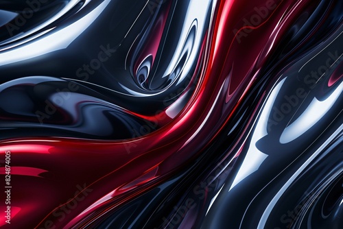 a shiny red and black wavy surface © Bianca