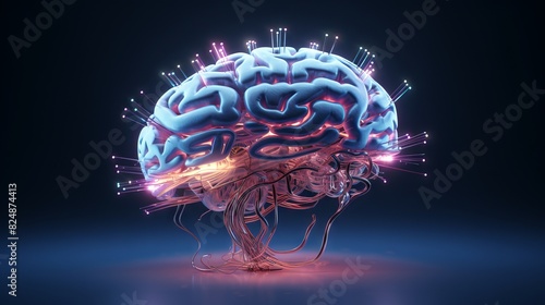 Ai brain 3d design inspired by modern creative concept of artificial intelligence technology.  
