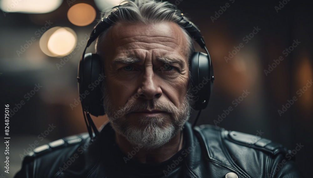 portrait of an American grown man in a biker outfit
portrait of an American grown man in a biker outfit