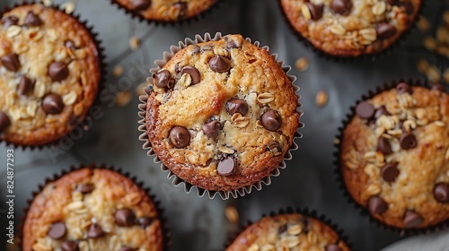  A muffin in focus against a backdrop of multiple muffins