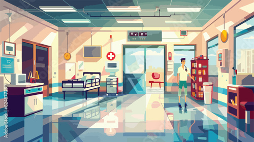 Healthcare departments. Hospital building emergency designs © Caso