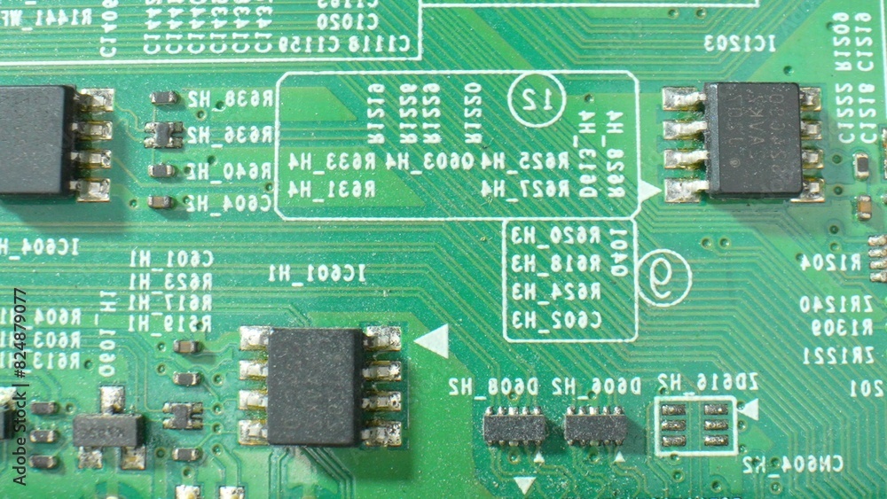 Explore the hidden world of technology with a mesmerizing close-up look at a Printed Circuit Board (PCB). See the microcosm of connections and circuits. Electronic concept.
Explore the hidden world of technology with a mesmerizing close-up look at a Printed Circuit Board (PCB). See the microcosm of connections and circuits. Electronic concept.