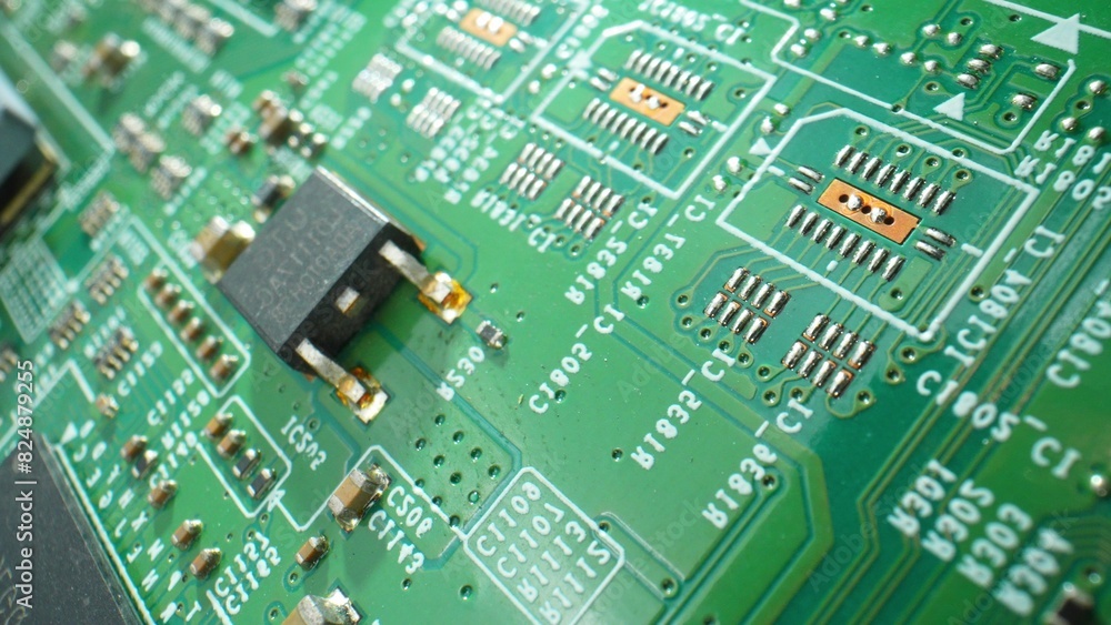 A Printed Circuit Board (PCB) as this macro unveils the beauty of precision engineering and technology at its finest. Engineering concept.
A Printed Circuit Board (PCB) as this macro unveils the beauty of precision engineering and technology at its finest. Engineering concept.