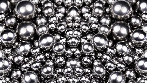 steel bearing balls on a turn table, mirrored
