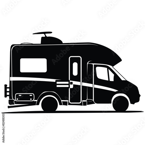 Recreational vehicle graphic silhouette vector