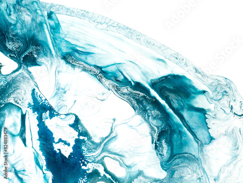 Blue fantastic abstract creative painting. Hand-drawn, color texture, marble strokes of paint, art background.