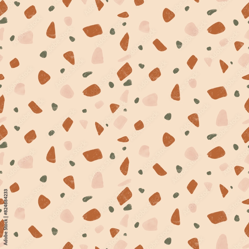 Pastel Terrazzo Chips in Earthy Tones Seamless Pattern Pastel Terrazzo Chips in Earthy Tones Seamless Pattern