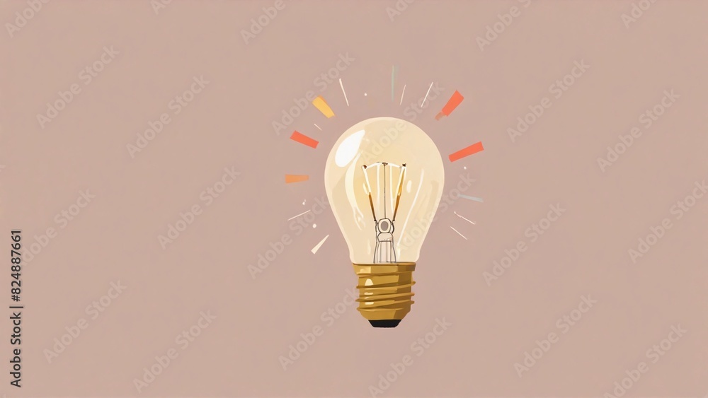 flat illustration of a business-themed light bulb idea flat illustration of a business-themed light bulb idea