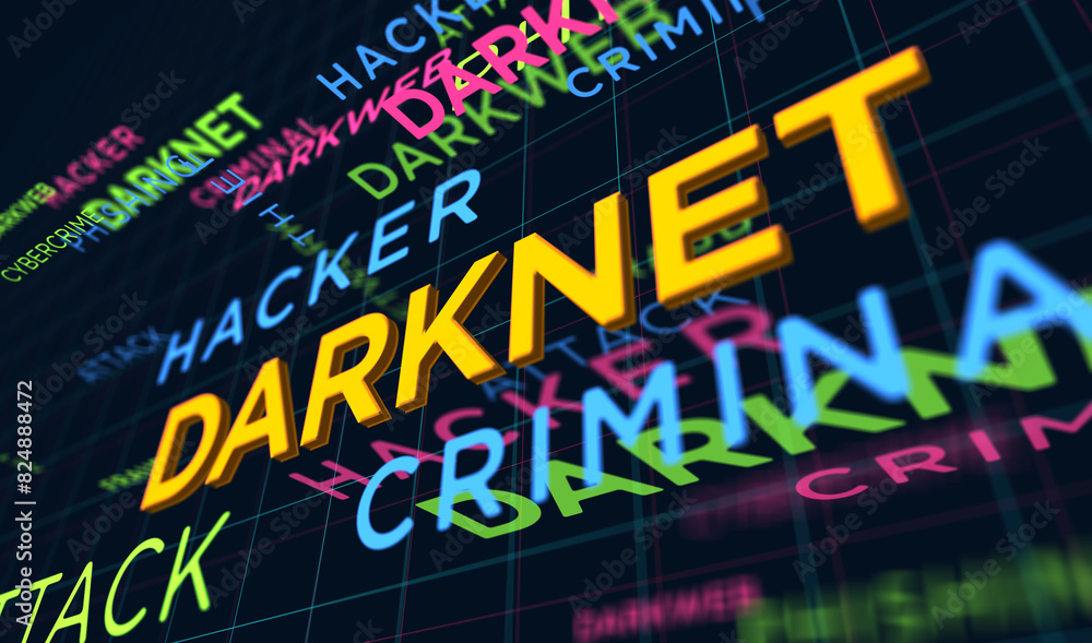 Darknet kinetic text abstract concept illustration Darknet kinetic text abstract concept illustration