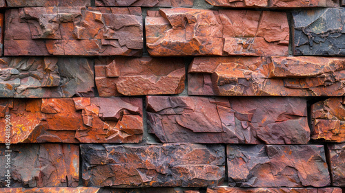 Red brown stone wall background, decorative element