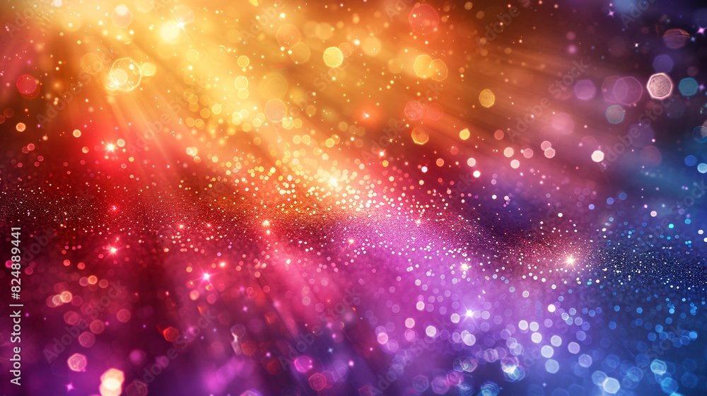 A dynamic background with bursts of vibrant colors radiating outwards, combined with glitter accents that enhance the festive mood. A dynamic background with bursts of vibrant colors radiating outwards, combined with glitter accents that enhance the festive mood.