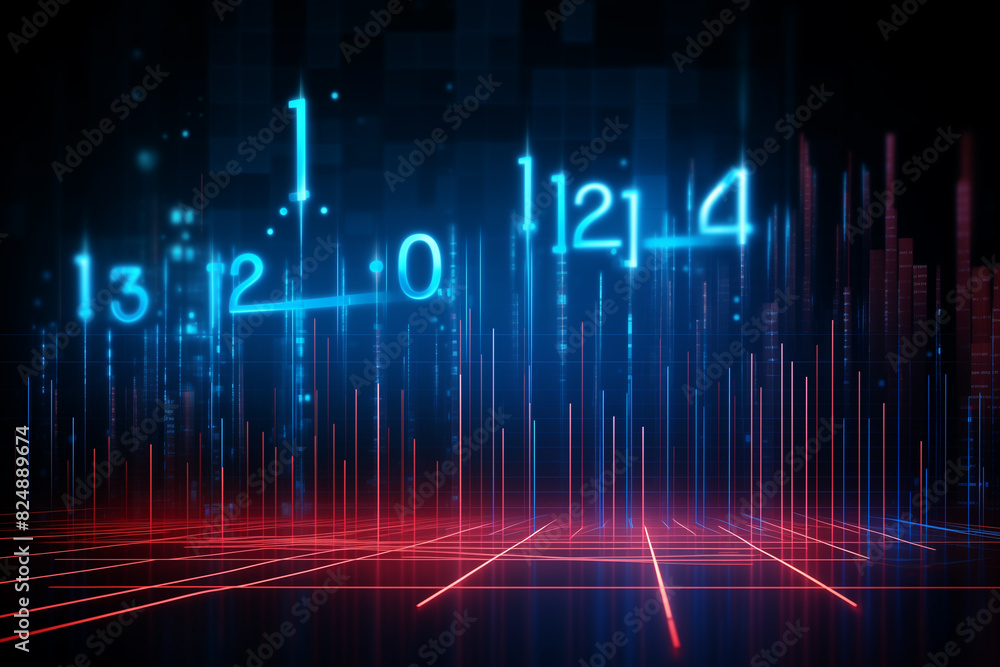 Fototapeta premium Abstract technology digital line electronic network data innovation concept background.