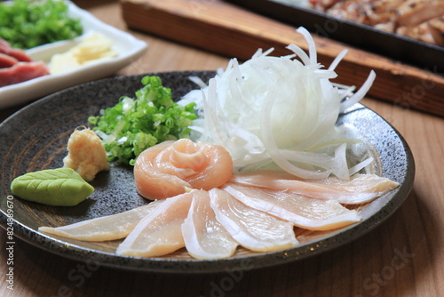 Raw Chicken Sashimi - Traditional Japanese Food