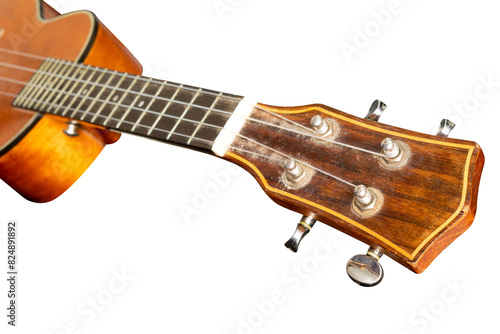 close up of ukulele on white background isolated © Wildaanun