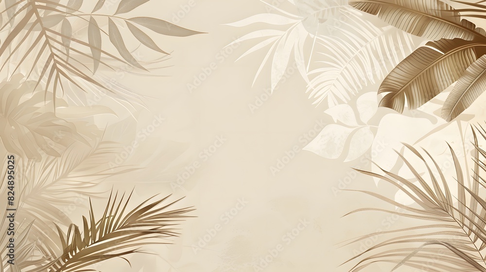 Universal tropical background in beige color Universal tropical background in beige color