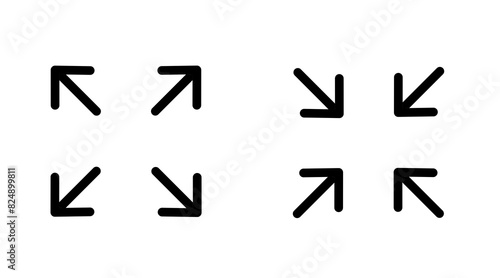 full screen and exit screen icon vector with simple design