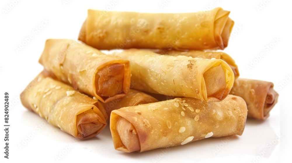 Vietnamese vegeratian egg rolls, cha gio chay on white background. Generative Ai Vietnamese vegeratian egg rolls, cha gio chay on white background. Generative Ai