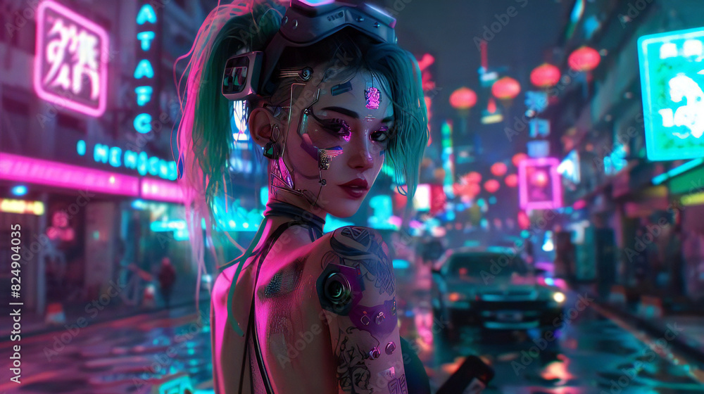 サイバーパンク美女|cyberpunk beauty Generative AI サイバーパンク美女|cyberpunk beauty Generative AI
