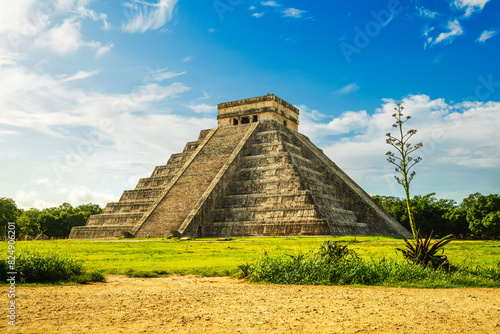 El Castillo, Temple of Kukulcan, located at Chichen Itza, Yucatan, Mexico
