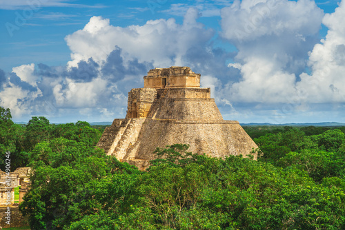 Pyramid of the Magician, uxmal, located in yucatan, mexico