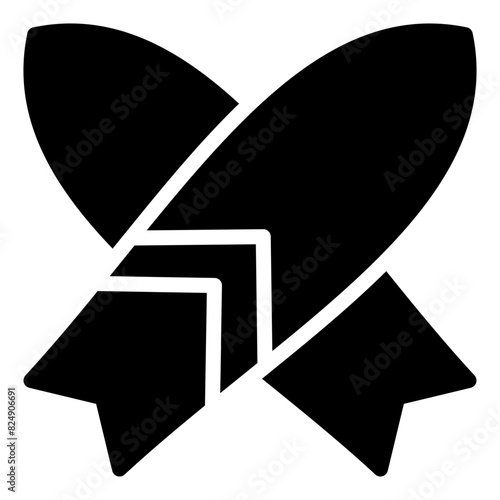 Surfboard Icon in Solid Style